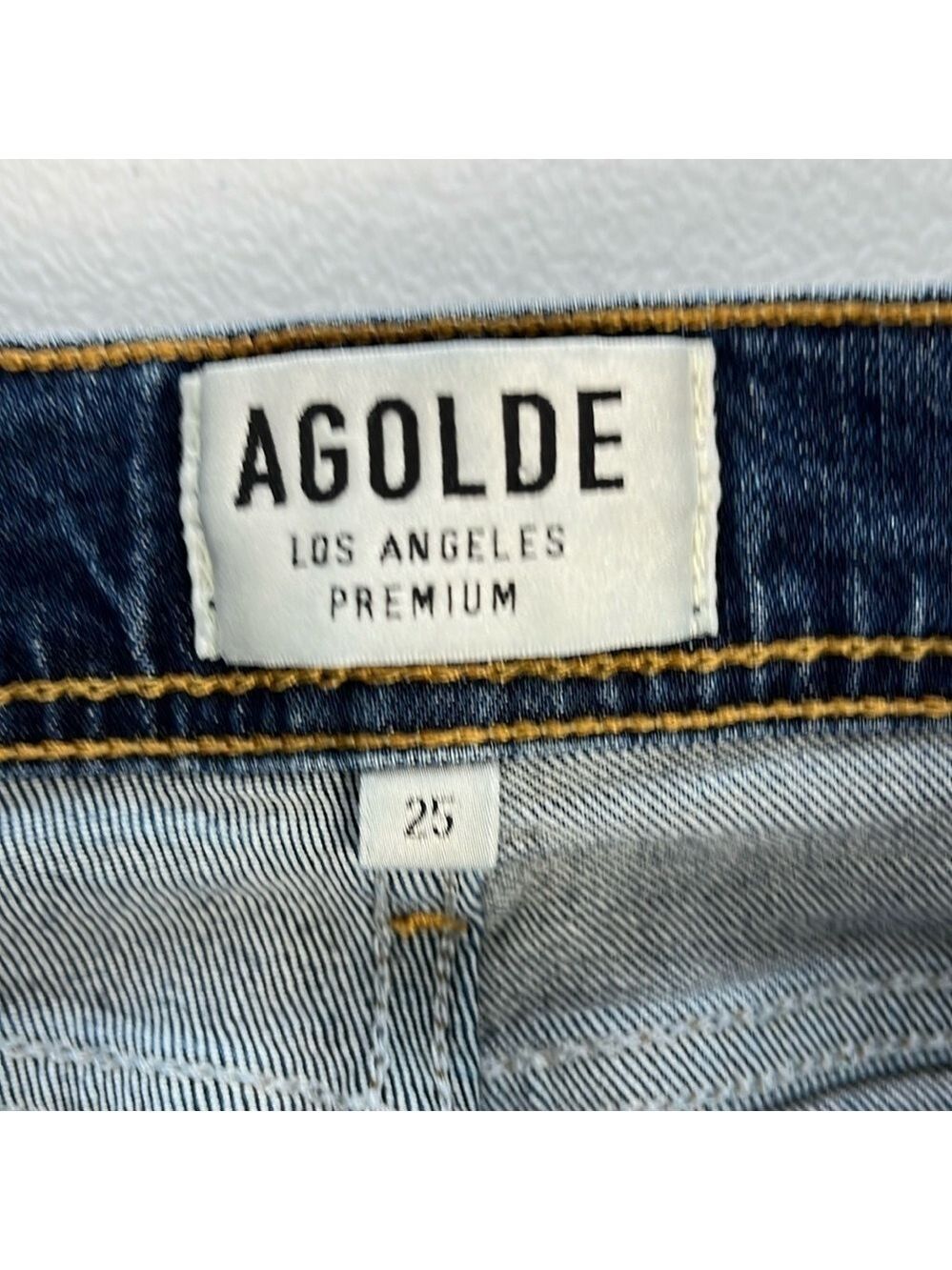 Agolde Sophie Jeans Dark Wash High Rise Slim/Skinny Leg Raw Hem Cropped Denim 25 - Picture 7 of 12